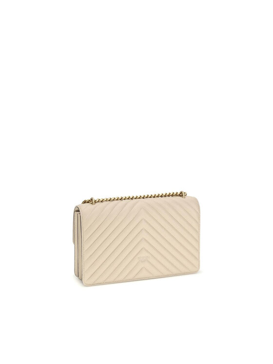 PINKO PINKO Borsetta Beige Calf Leather Bos Taurus Shoulder Beige