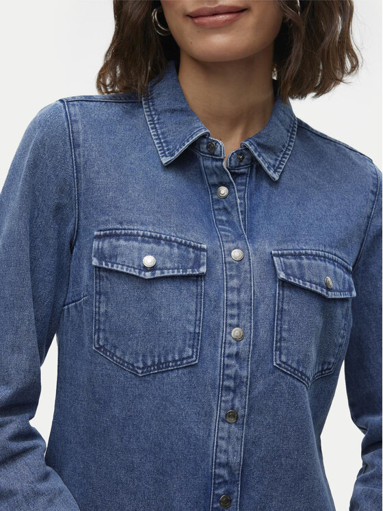 Vero Moda Vero Moda Koszula jeansowa Jennie 10313726 Granatowy Regular Fit