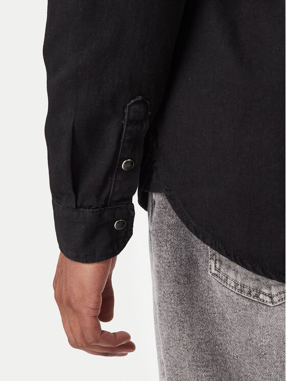 Tommy Jeans Tommy Jeans traper košulja Western DM0DM22432 Crna Relaxed Fit