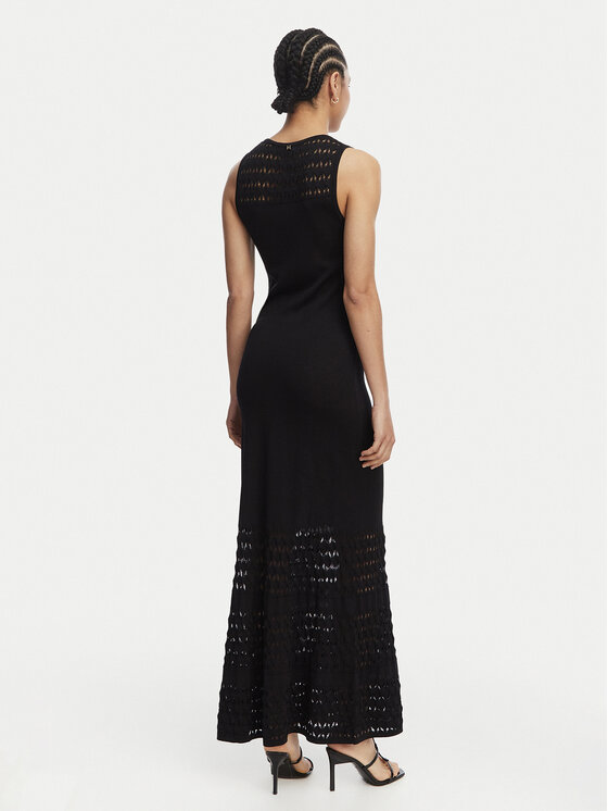 LOLA CASADEMUNT LOLA CASADEMUNT Sukienka dzianinowa MS2616001 Czarny Slim Fit