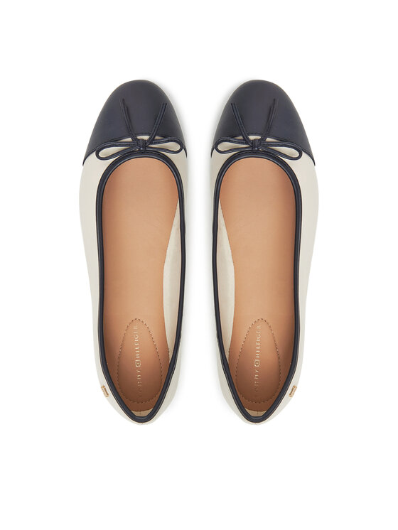 Tommy Hilfiger Tommy Hilfiger Балеринки Toe Cap Leather Ballerina FW0FW08759 Бежов
