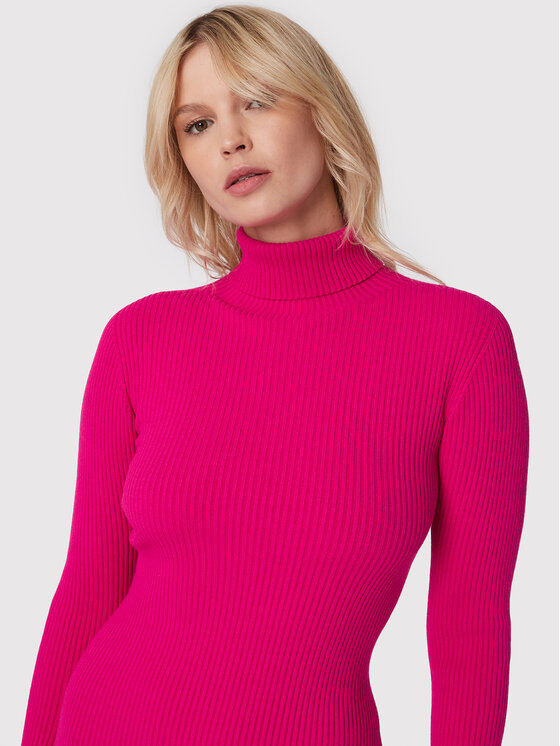 Kontatto Kontatto Trikotažinė suknelė 3M7616 Rožinė Slim Fit