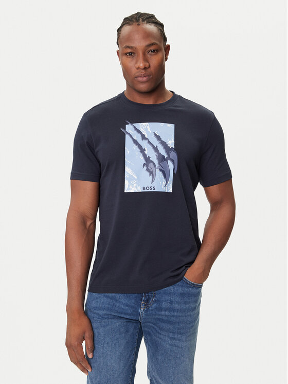 BOSS BOSS T-Shirt Te_Animali 50546362 Granatowy Regular Fit