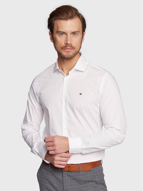 Tommy Hilfiger Srajca MW0MW25040 Bela Slim Fit