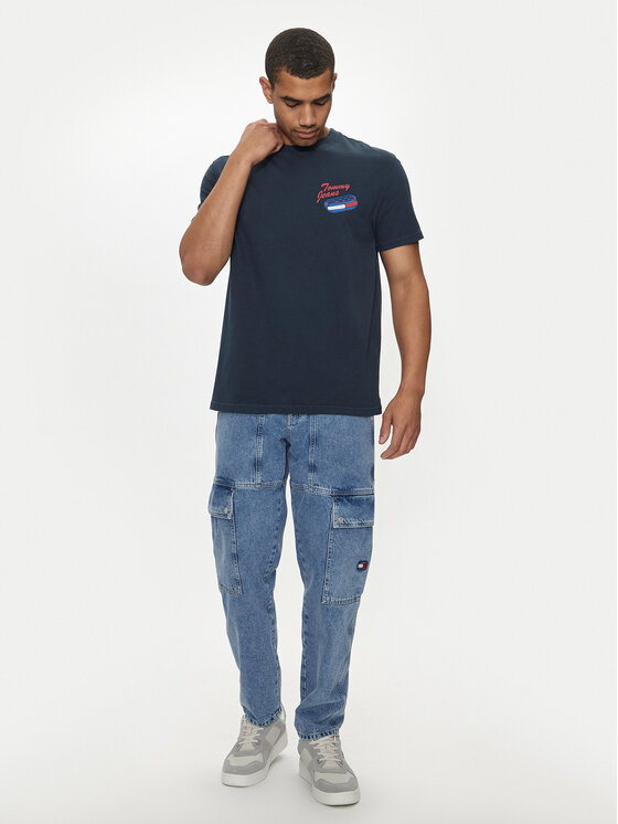 Tommy Jeans Tommy Jeans T-shirt Fun Novelty DM0DM18552 Tamnoplava Regular Fit