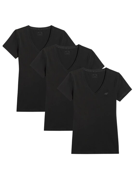 4F 4F T-Shirt 4FWMM00TTSHF3307-20S-20S-20S Czarny Regular Fit