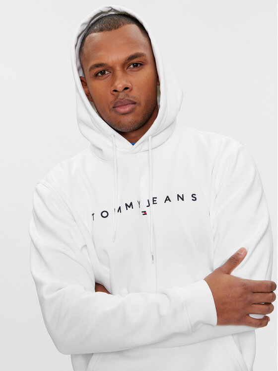 Tommy Jeans Tommy Jeans Mikina Linear Logo DM0DM17985 Biela Regular Fit