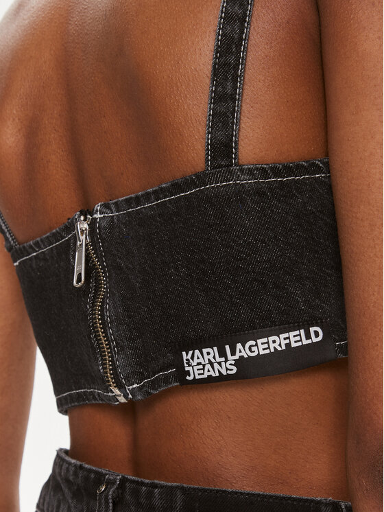 Karl Lagerfeld Jeans Karl Lagerfeld Jeans Top 240J1600 Črna Slim Fit