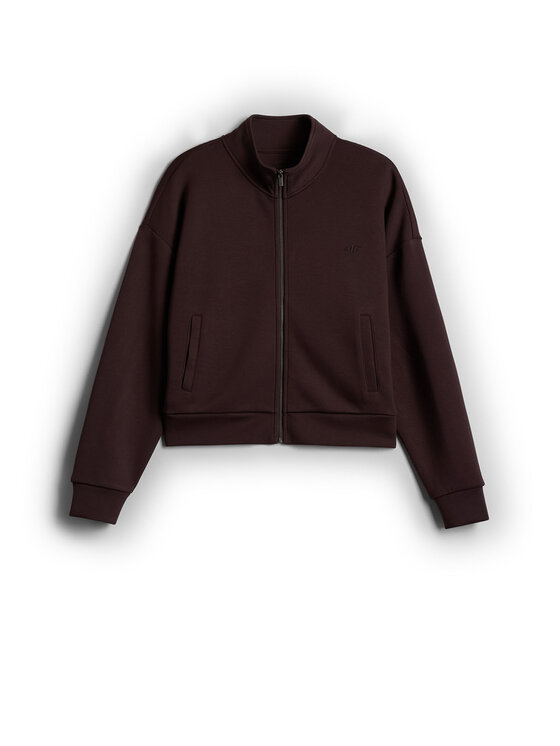 4F 4F Bluza ESSENTIAL Brązowy ciemny Loose Fit
