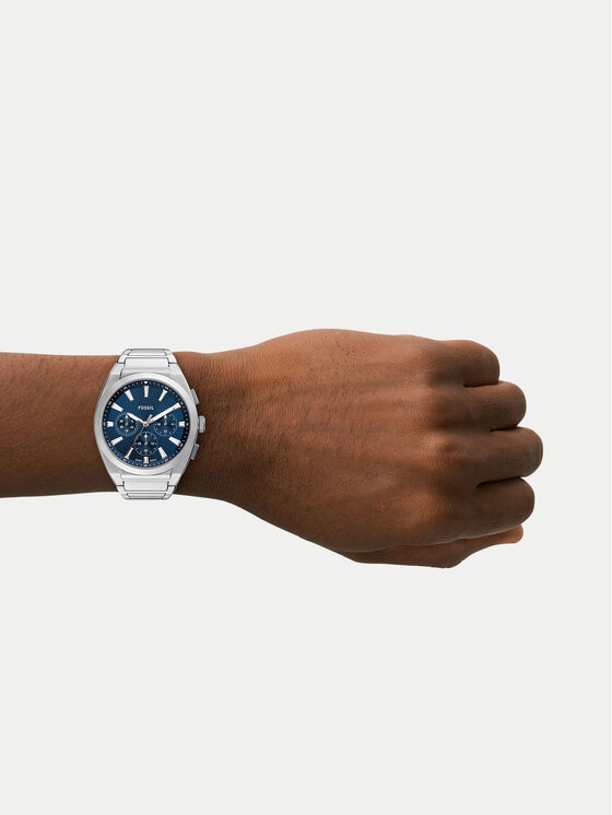 Fossil Fossil Zegarek Everett Chronograph FS6104 Srebrny
