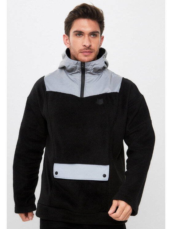 Manii'ta Lacitta Polar Fleece hoodie Czarny Loose Fit | Modivo.pl