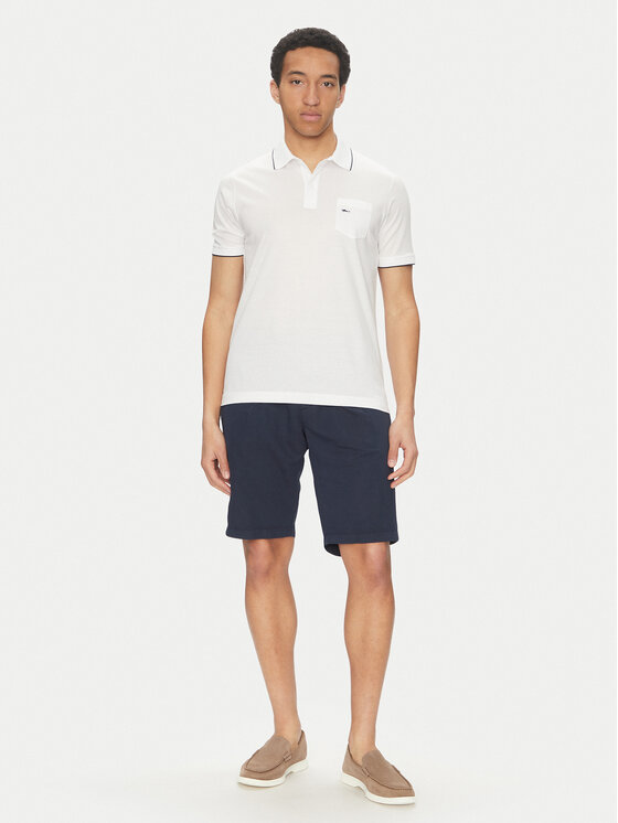 Paul&Shark Paul&Shark Тениска с яка и копчета 25411209 Бял Regular Fit
