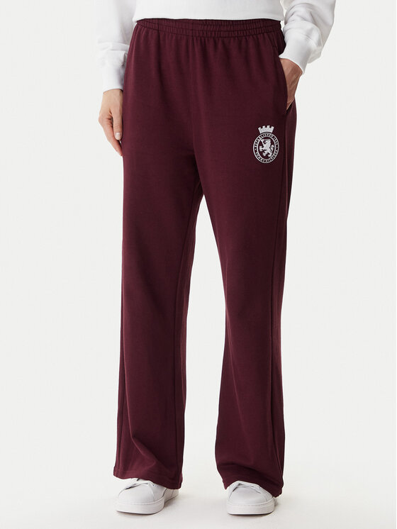 Tommy Hilfiger Tommy Hilfiger Παντελόνι φόρμας UW0UW06081 Μπορντό Wide Leg