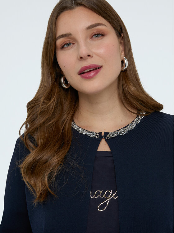 Fiorella Rubino Fiorella Rubino Kardigan M107L008381N034 Niebieski A-Line Fit