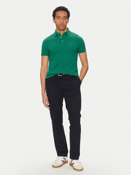 Tommy Hilfiger Tommy Hilfiger Polo marškinėliai 1985 MW0MW17771 Žalia Slim Fit