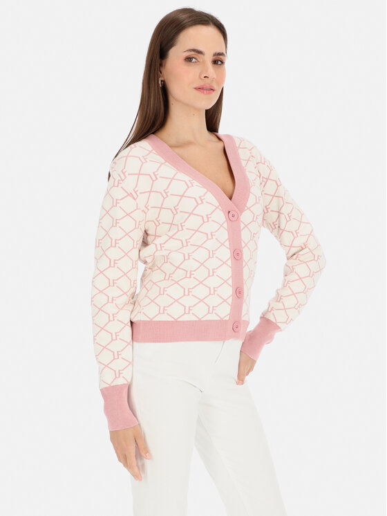 L’AF L’AF Kardigan Archi Kremowy Slim Fit