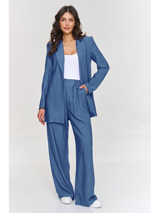 Makadamia Makadamia Garnitur m883 Niebieski Loose Fit