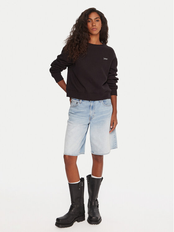 Tommy Jeans Tommy Jeans Світшот Silver Script DW0DW21961 Чорний Regular Fit