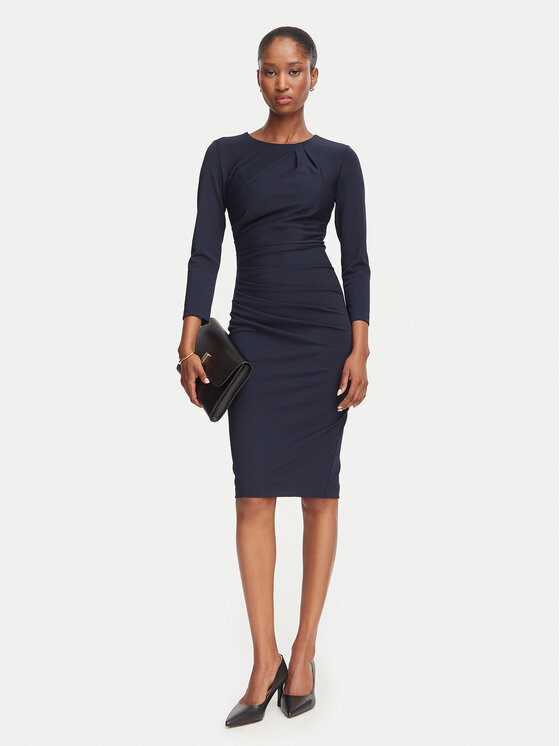 Rinascimento Rinascimento Cocktail obleka CFC0130327003 Mornarsko modra Slim Fit