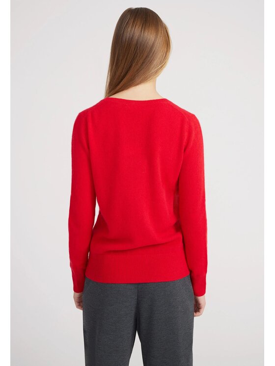 Style Republic Style Republic Sweter Kaszmir Czerwony Comfort Fit
