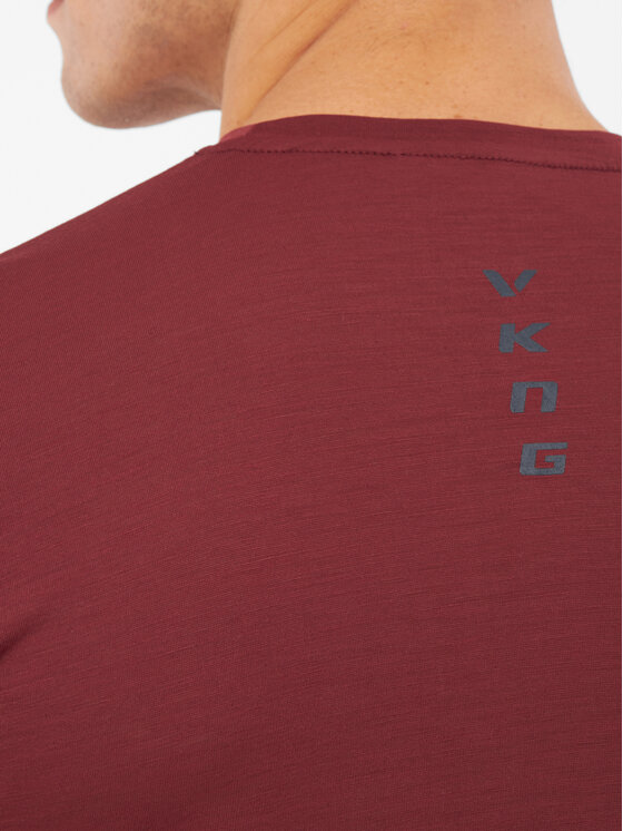 Viking Viking Koszulka techniczna T-shirt Salen Man Merino Bordowy Regular Fit