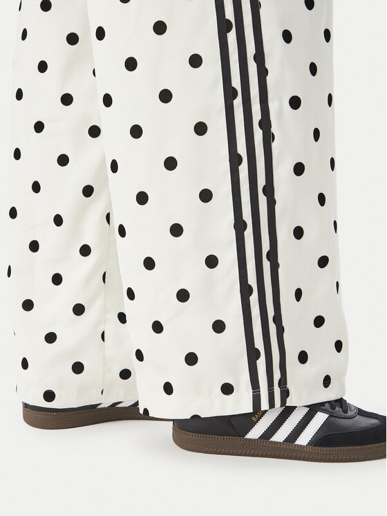 adidas adidas Spodnie dresowe Satin Polka Dots Wide Leg Pant KV1168 Kremowy Relaxed Fit