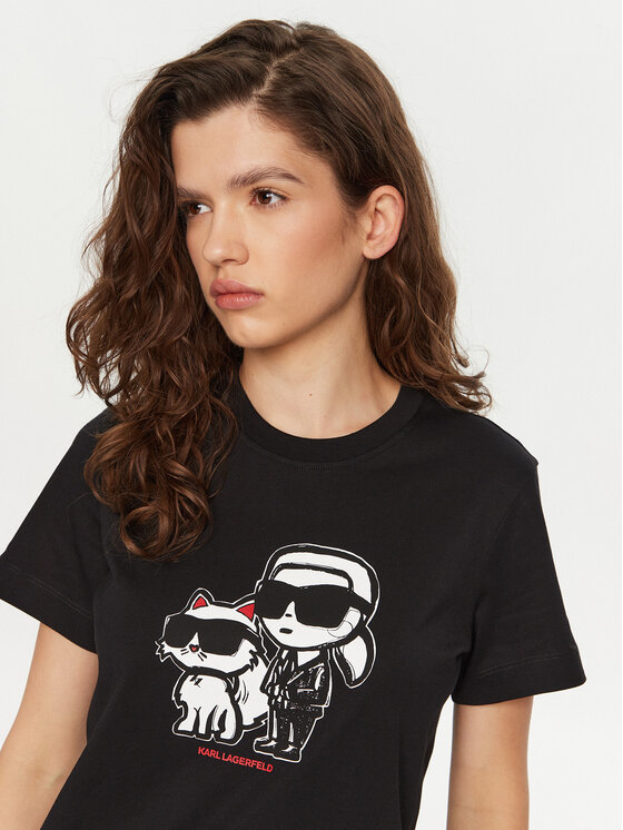 KARL LAGERFELD KARL LAGERFELD T-shirt A1W17129 Crna Regular Fit