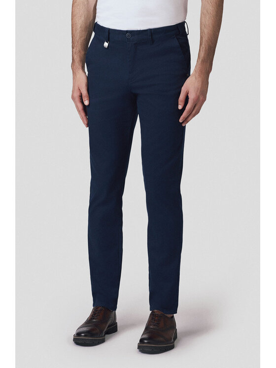 Lancerto Lancerto Chinosy Mikkeli SP082125000015 Granatowy Regular Fit