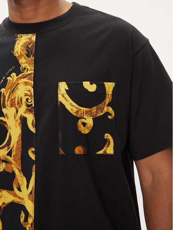 Versace Jeans Couture Versace Jeans Couture Marškinėliai 76GAH611 Juoda Regular Fit