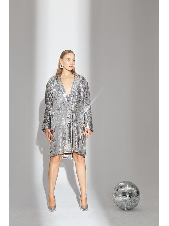 Sandra Stachura Luxury Design Sandra Stachura Luxury Design Marynarka Żakiet oversize Srebrny Oversize