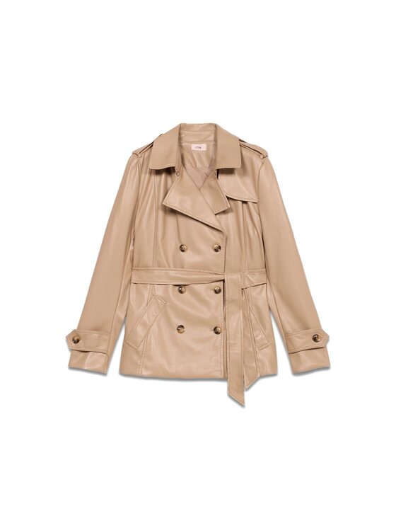 Oltre Oltre Giacca in similpelle R345R002139N002 Écru Regular Fit