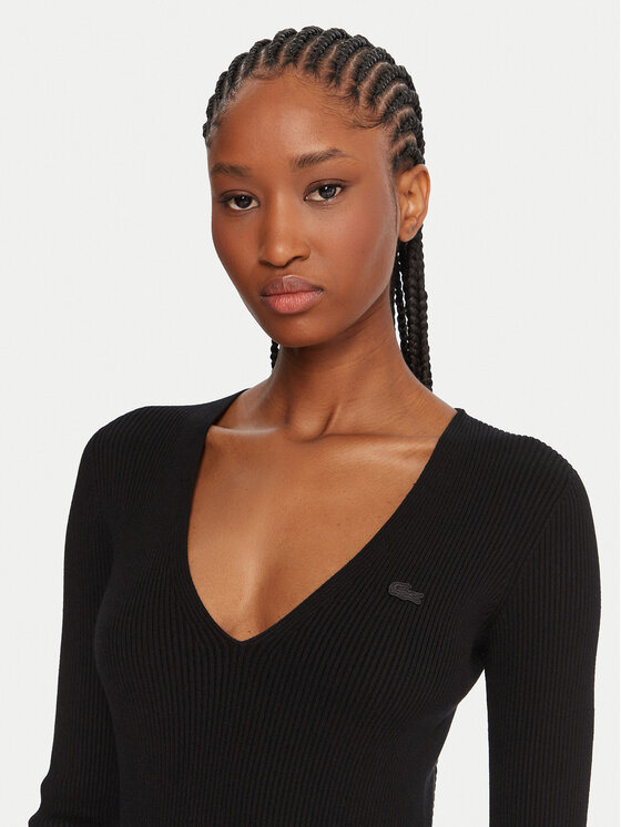 Lacoste Lacoste Vestito di maglia EF4175 Nero Slim Fit