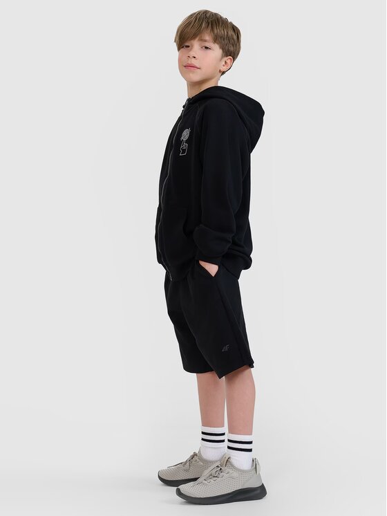 4F 4F Komplet 2 par spodni dresowych i bluza 4FJRSS25TSWSM2103-20S Czarny Oversize