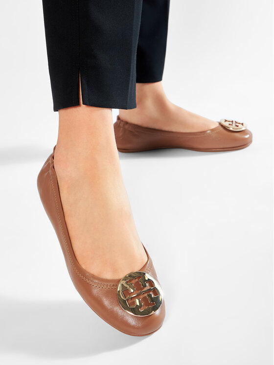 Tory Burch Tory Burch Balerina Minnie Travel Ballet With Metal Logo 50393 Barna