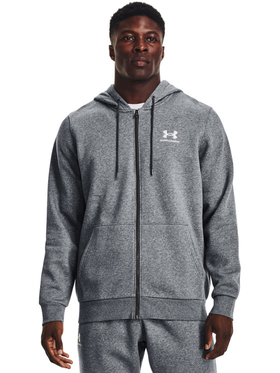 Under Armour Majica Dugih Rukava UA Essential Fleece FZ Hood 1373881 Siva Regular Fit