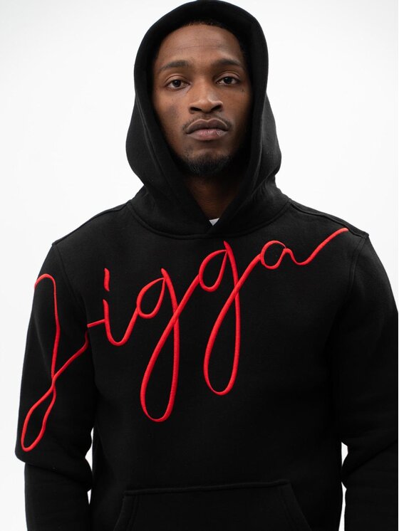 Jigga Wear Jigga Wear Bluza Bluza Z Kapturem Męska Czarna Jigga Wear Tag M Czarny Regular Fit