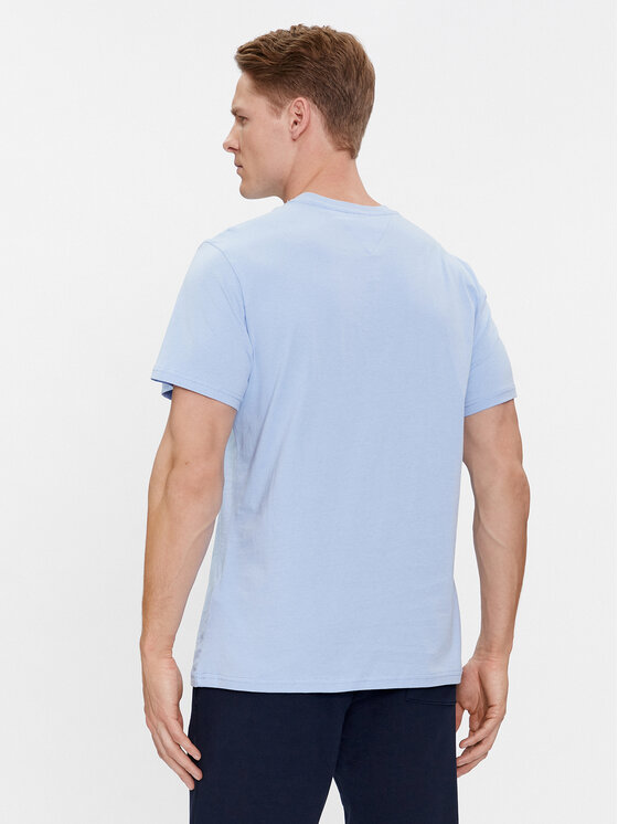 Tommy Jeans Tommy Jeans T-Shirt Essential Flag DM0DM18263 Himmelblau Slim Fit