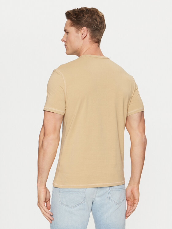 Guess Guess T-Shirt M5RI14 J1314 Beżowy Slim Fit