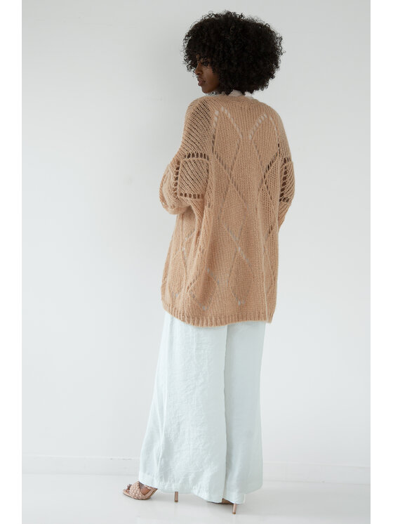 Fobya Fobya Kardigan F1888 Miedziany Oversize