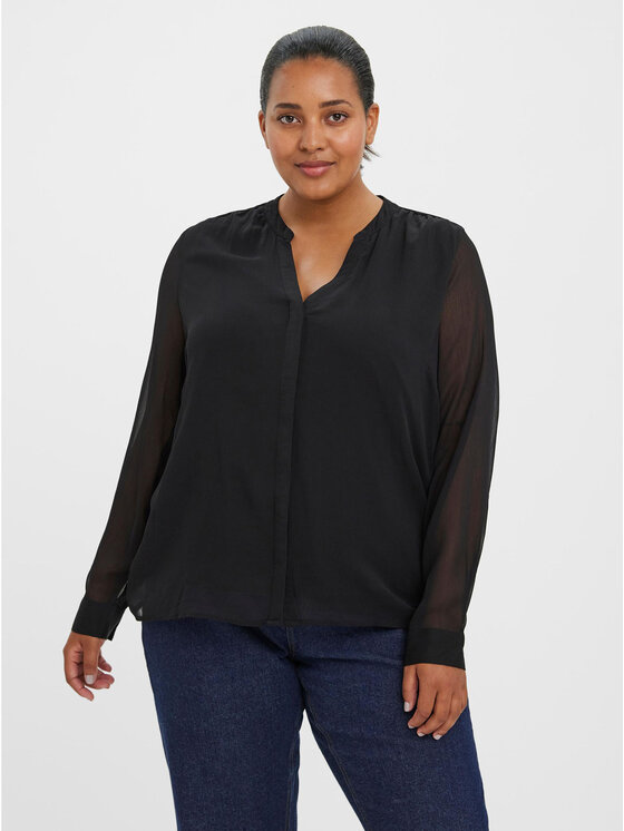 Vero Moda Curve Bluza Kaya 10280402 Črna Regular Fit