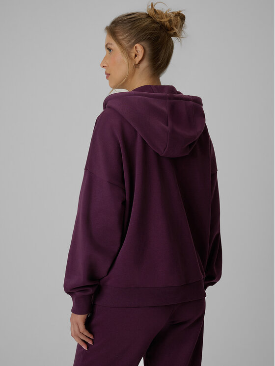 4F 4F Bluza basic Fioletowy Loose Fit