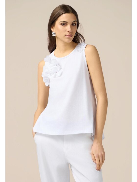 Oltre Oltre Top G327J004068N011 Biały Slim Fit