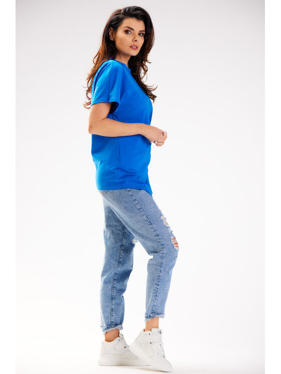 Infinite You Infinite You Bluzka M268 Niebieski Basic Fit
