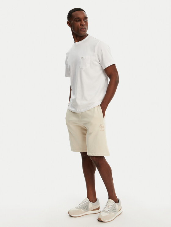 Guess Guess Pantaloni scurți sport M5GD10 KCN01 Écru Regular Fit