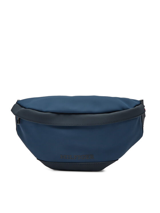 Borsetă Tommy Hilfiger Monotype Pu Bumbag AM0AM12603 Bleumarin