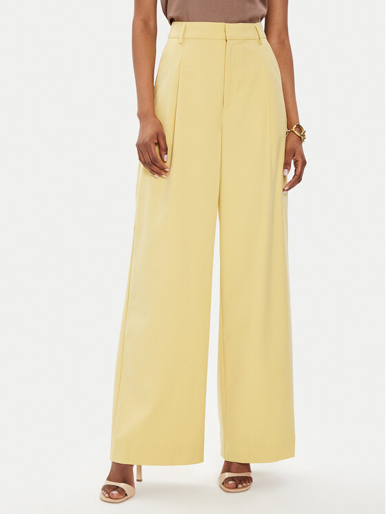 Gestuz Gestuz Kalhoty z materiálu Paula 10906861 Žlutá Relaxed Fit