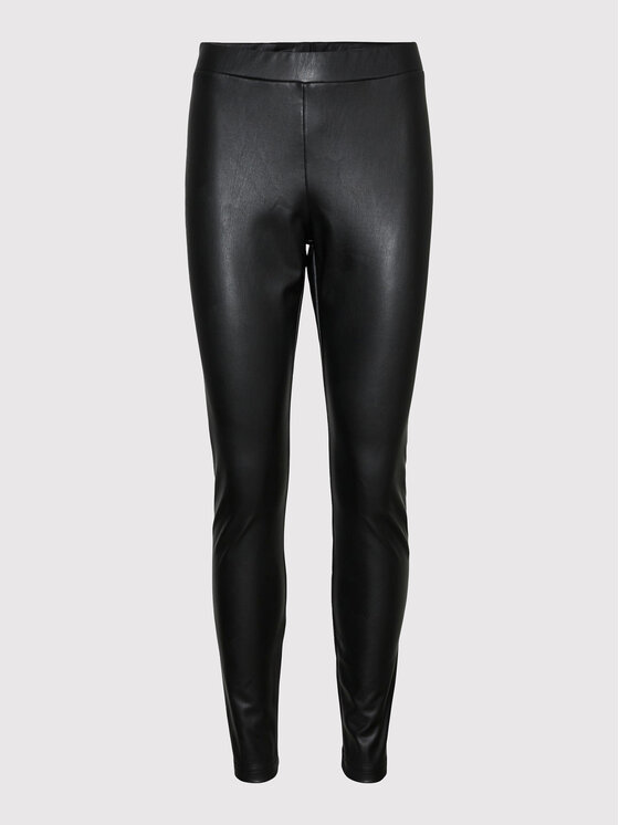 Vero Moda Vero Moda Műbőr nadrág 10257164 Fekete Skinny Fit