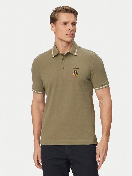Aeronautica Militare Tricou polo 261PO1914UP00403 Verde Regular Fit