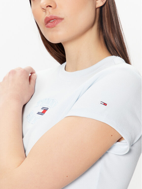 Tommy Jeans Tommy Jeans Тишърт Baby Mirror DW0DW16289 Светлосиньо Regular Fit