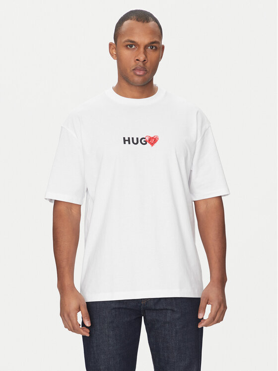 Męski T-Shirt HUGO, Rozmiar XL, Biały, Dewdam 50530557